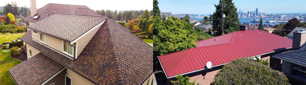 difference of asphalt and metal roofs